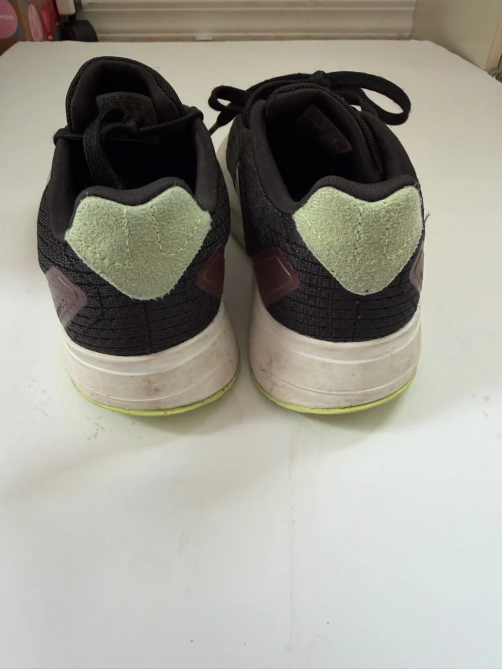 adidas Black Sneakers with White Stripes and Mint Heel - Picture 3 of 3